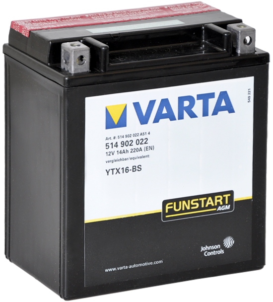 Аккумулятор Varta 514902022 AGM 12V 14Ah 220A, Varta